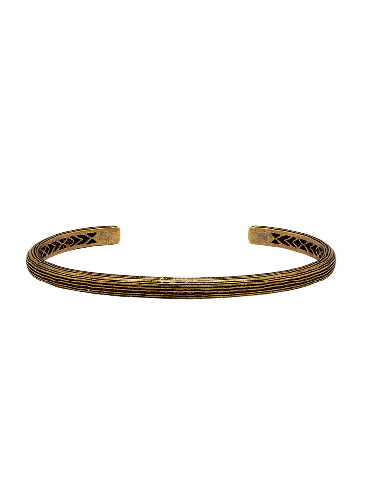John Varvatos, Brass Cuff Bracelet, Wood Texture