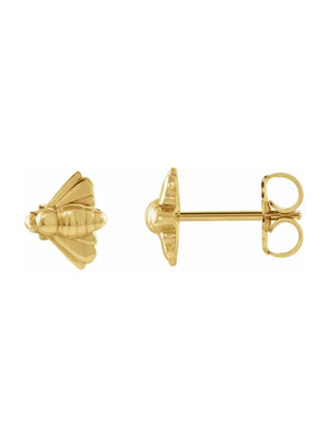 Yaf Sparkle, 14K Gold Bee Earrings
