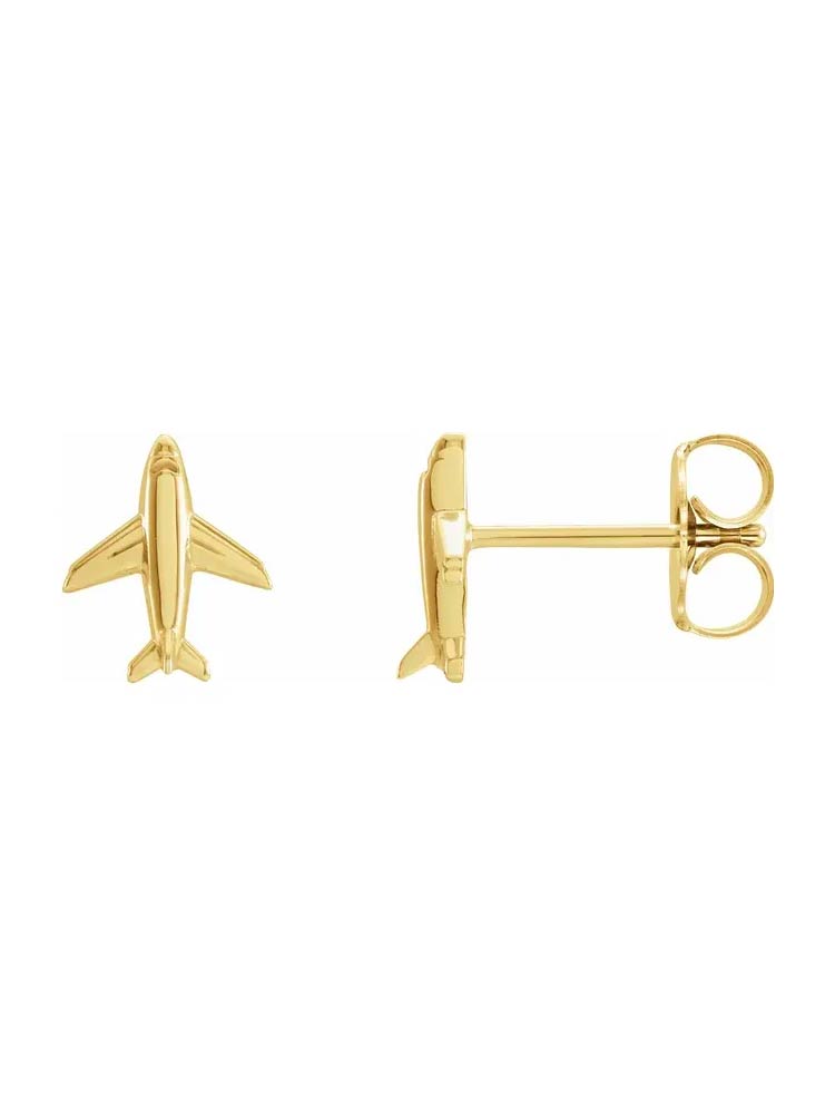 Yaf Sparkle, Airplane Gold Earrings