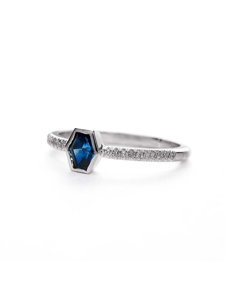 Sarah Michiko, Hexagon Sapphire Ring