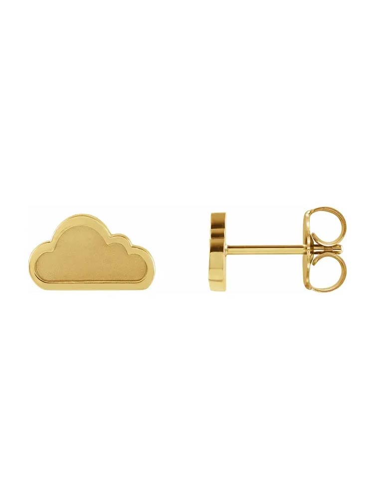 Yaf Sparkle, Tiny Cloud Gold Earrings