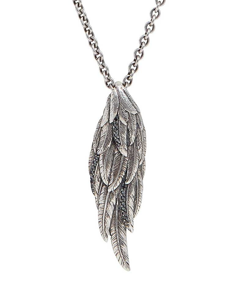 Black diamond wing necklace Outlet