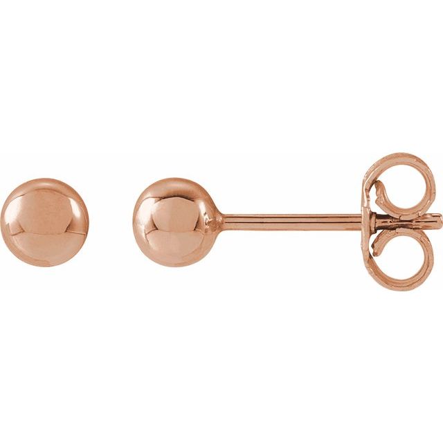 14K Yellow Gold Classic Ball Stud Earrings