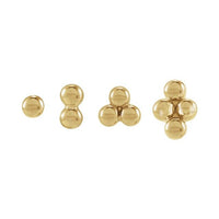 14K Yellow Gold Three-Bead Stud Earrings