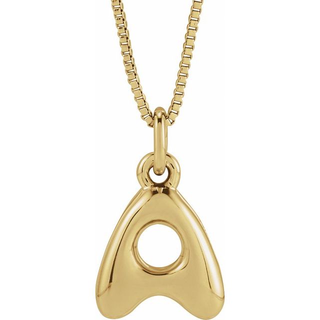 Personalized 14K Gold Vermeil Bubble Initial Necklace