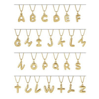 Personalized 14K Gold Vermeil Bubble Initial Necklace