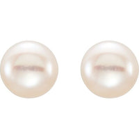 14K Yellow Gold Freshwater Pearl Stud Earrings