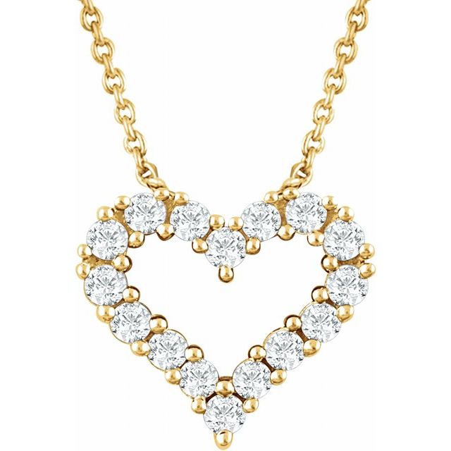 14K Gold Vermeil Lab-Grown Diamond Heart Necklace