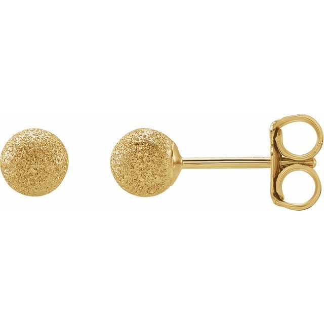 14K Yellow Gold Stardust Ball Stud Earrings