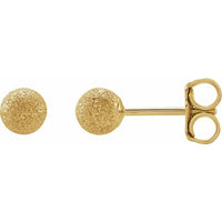 14K Yellow Gold Stardust Ball Stud Earrings
