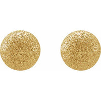 14K Yellow Gold Stardust Ball Stud Earrings