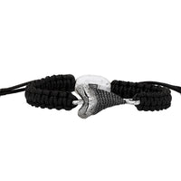 John Varvatos, Shark Tooth with  Black Diamonds Cord Bracelet