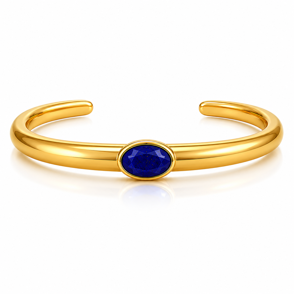 John Varvatos Luxe 18K Yellow Gold Lapis Cuff Bracelet