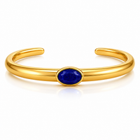 John Varvatos Luxe 18K Yellow Gold Lapis Cuff Bracelet