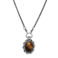 John Varvatos, Gothic Pendant Necklace with Tiger's Eye