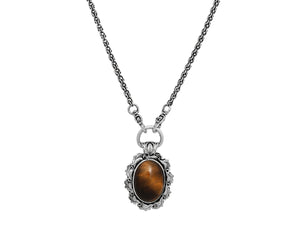 John Varvatos, Gothic Pendant Necklace with Tiger's Eye