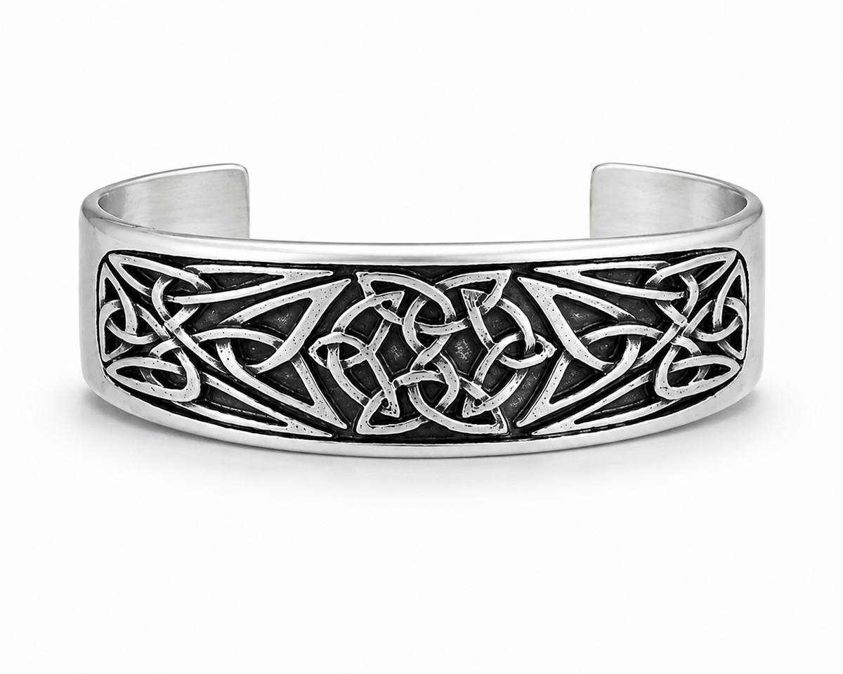 John Varvatos Sterling Silver Celtic Design Cuff Bracelet