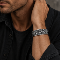 John Varvatos Sterling Silver Celtic Design Cuff Bracelet