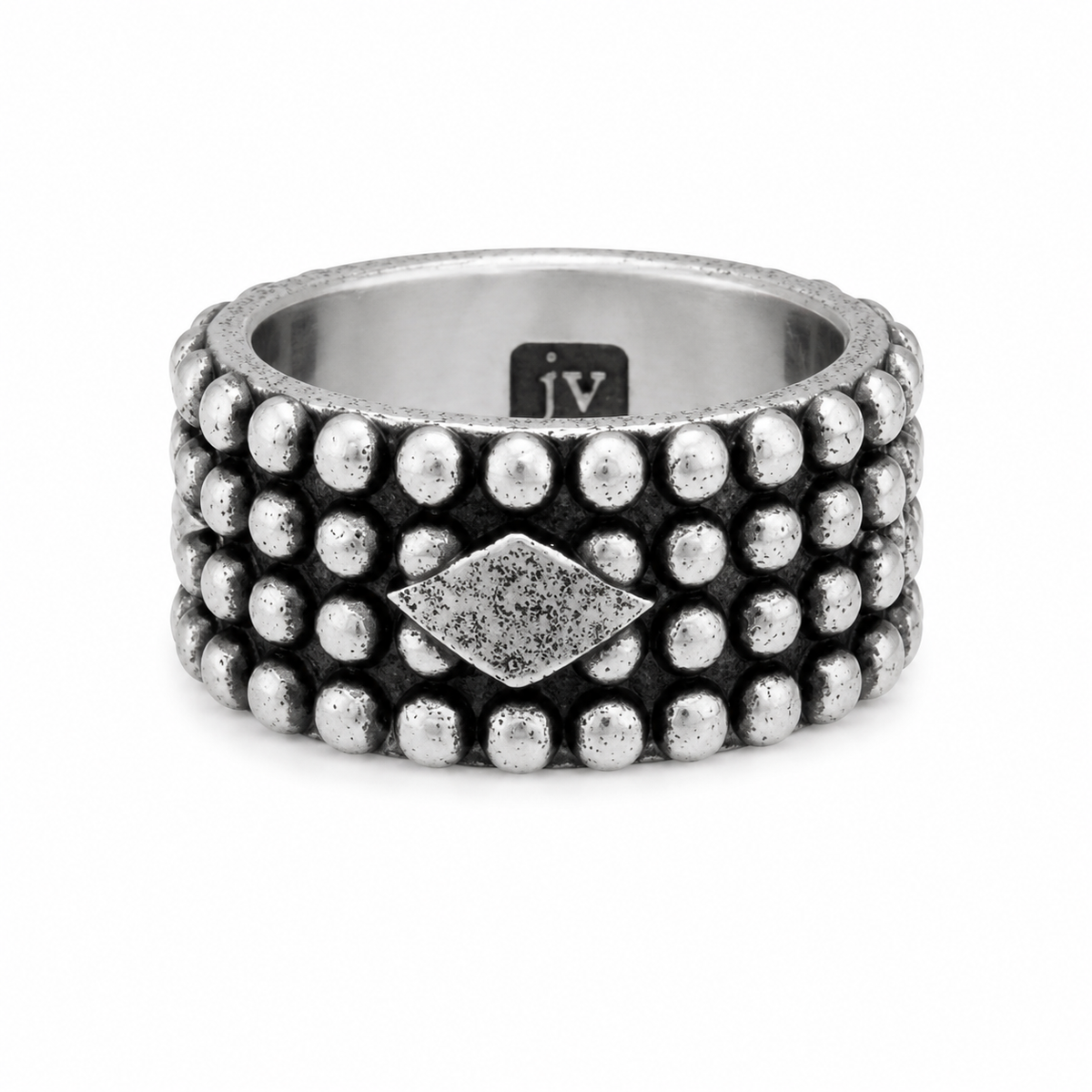 John Varvatos Studded Wide Band Ring