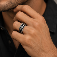 John Varvatos Studded Wide Band Ring
