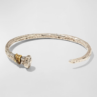 Men's Distressed Cuff Bracelet w/ Black Diamonds