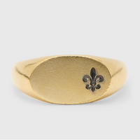 John Varvatos Luxe 18K Yellow Gold Signet Ring