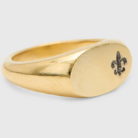 John Varvatos Luxe 18K Yellow Gold Signet Ring