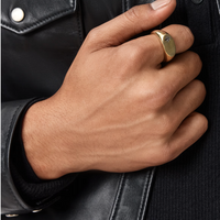 John Varvatos Luxe 18K Yellow Gold Signet Ring