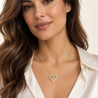 14K Gold Vermeil Lab-Grown Diamond Heart Necklace