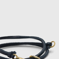 John Varvatos Thorn Brass Wraparound Bracelet — Black Leather — view C