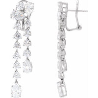 Alternate view of 14K white gold 9 1/2 CTW lab-grown diamond dangle earrings