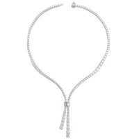 Alternate view of 14K white gold lab-grown diamond line necklace