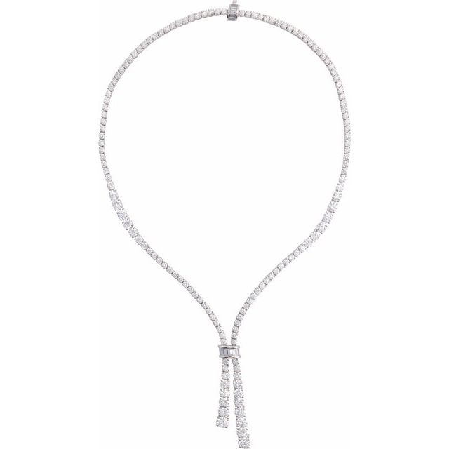 14K white gold 26 1/5 CTW lab-grown diamond line necklace, 20 inches