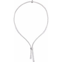 14K white gold 26 1/5 CTW lab-grown diamond line necklace, 20 inches