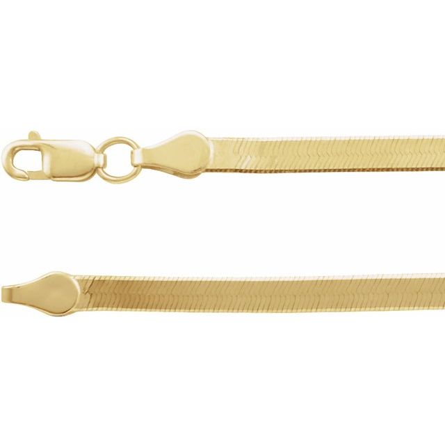 14K yellow gold 2.8 mm flexible herringbone necklace, 16 inches