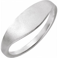 Yaf Sparkle Matte Geometric Signet Ring — Sterling Silver