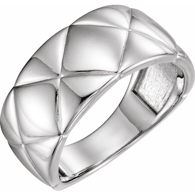 Yaf Sparkle Matte Quilted Ring — Sterling Silver