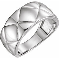 Yaf Sparkle Matte Quilted Ring — Sterling Silver