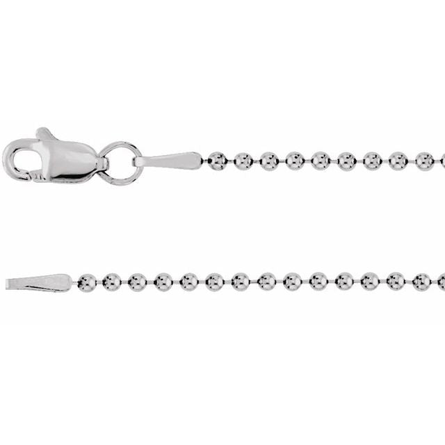 Yaf Sparkle Silver Bead Necklace — 16 inches