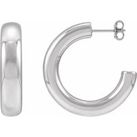 Yaf Sparkle Sculpted Silver Puffed Hoops — 30 mm