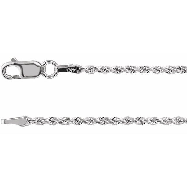 Yaf Sparkle Silver Rope Necklace — 16 inches