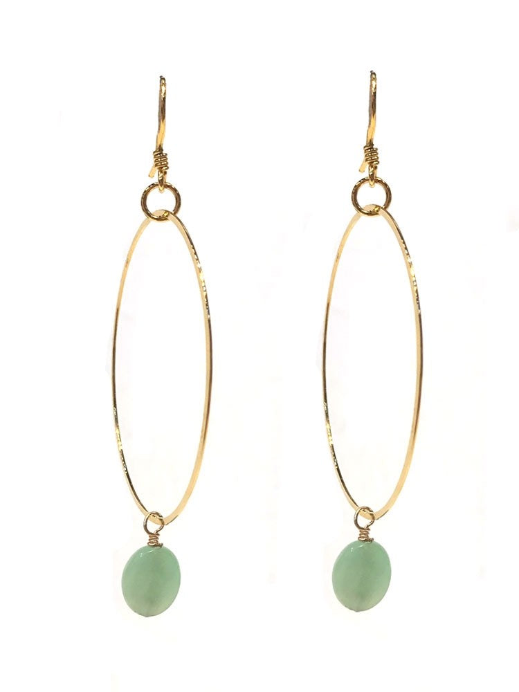 Yaf Sparkle, Gem Wire Hoop Earrings