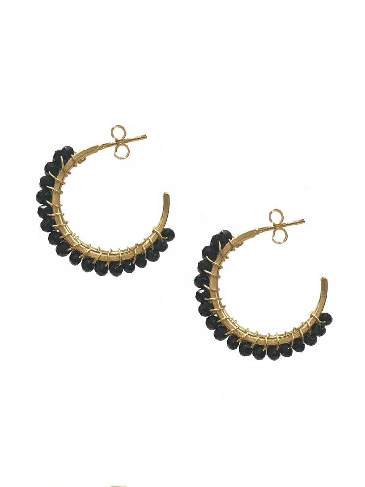 Yaf Sparkle, Beaded Gem Hoops