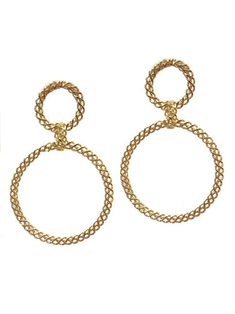 Yaf Sparkle, Statement Triple Circle Earrings