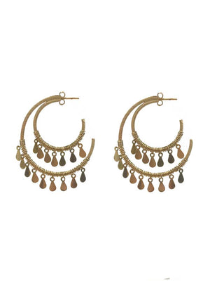 Yaf Sparkle, Teardrops Hoop Earrings