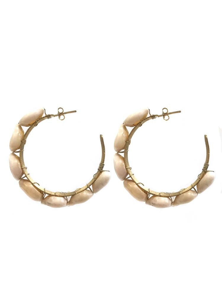 Yaf Sparkle, Shell Hoop Earrings