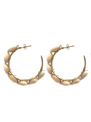 Yaf Sparkle, Shell Hoop Earrings