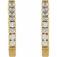 Yaf Sparkle, Geometric Huggies with Diamonds