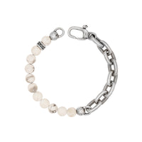John Varvatos, Half Beaded/Half Chain with Howlite Bracelet