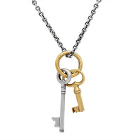 John Varvatos, Brass/Sterling Silver Keychain Necklace